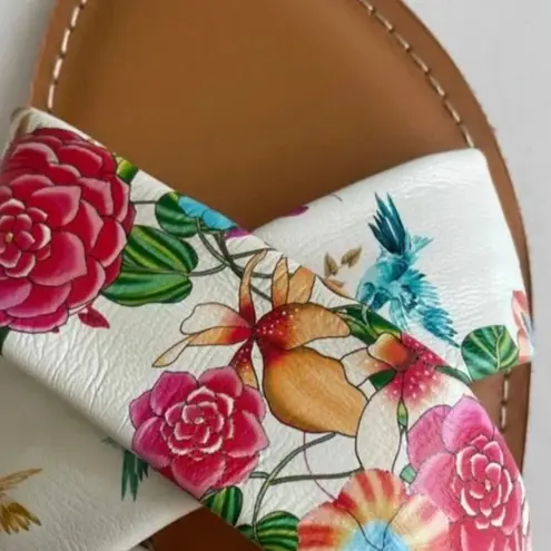 Johnny Was Andra Floral Cross Band Sandals Sz 7 EUC