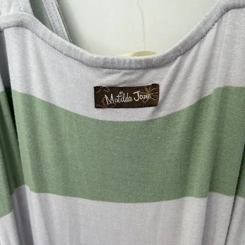 Matilda Jane Maxi Dress Green Light Grey Stripes V-Neck Maxi Sundress Floral