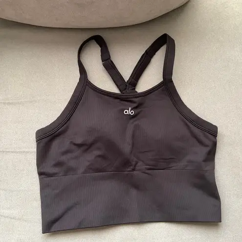 Alo Yoga Seamless Ribbed Favorite Bra Tank Black L