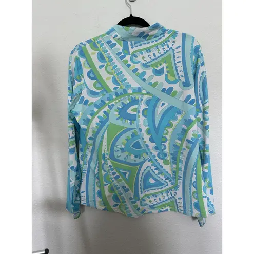 Icikuls Golf Pullover Womens 1/2 Zip Long Sleeve Lightweight Mesh Underarm Sz L Blue Size L