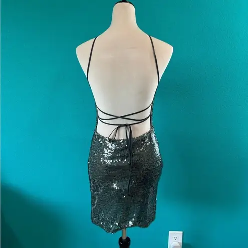 ZARA New with tags  grey sequins mini bodycon dress in size medium