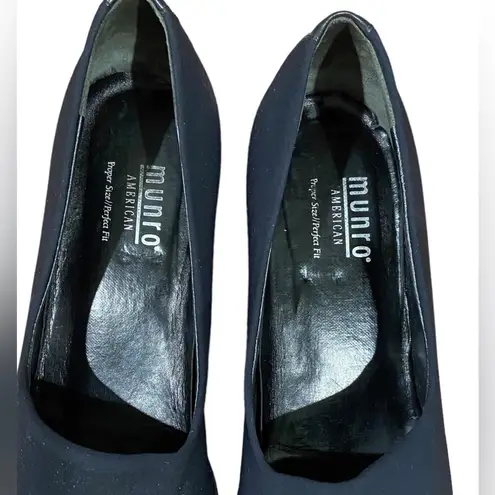 Munro American -Black Micro Stretch& Patent Leather Pumps-Size 10