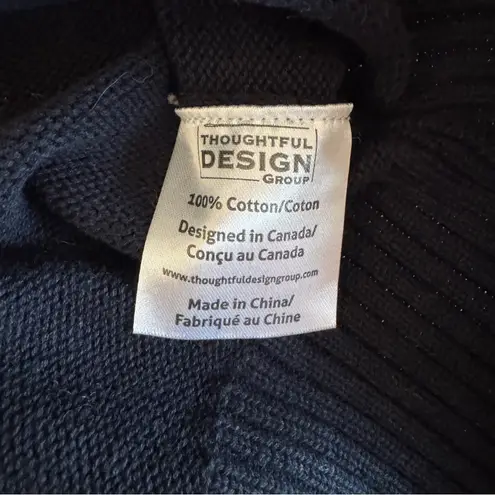 The Thoughtful Design Group navy blue NANTUCKET Intarsia Crewneck Sweater sz XS
