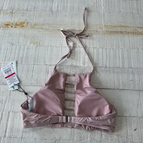 The Bikini Lab Strappy High Neck Top NWT size XS Blush Cut Out Swimsuit