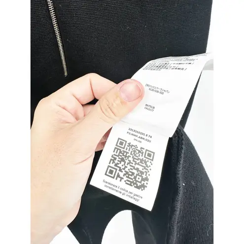 Max Mara Onagro Black Wool Blend Midi Dress Size S FLAW