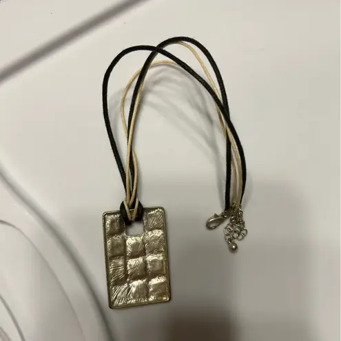 Checkerboard Pendant Necklace & Beaded Hoop Earrings Set Fashion Jewelry Black