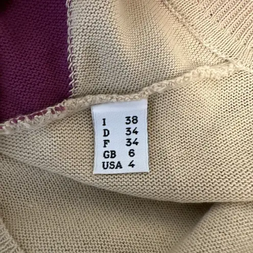 Moschino Cheap Chic Button Up Cardigan Sweater Size 4 Retro Stripe Lightweight