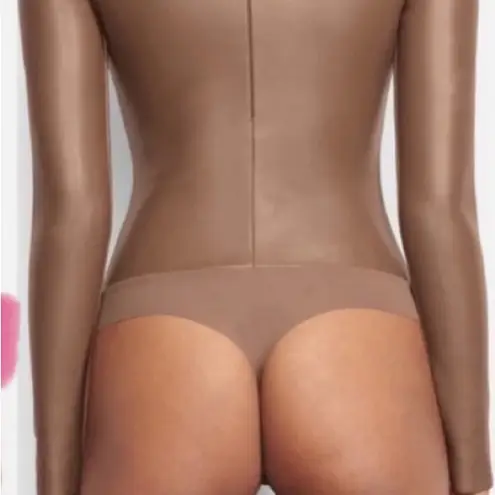 SKIMS NWT Faux Leather Long Sleeve bodysuit in Sienna Sz 3X SOLD OUT!