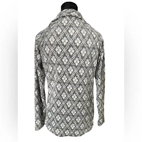 Woolrich Argyle Ombre Diamond Fleece Zip Up Base Layer Gorpcore Outdoor Jacket