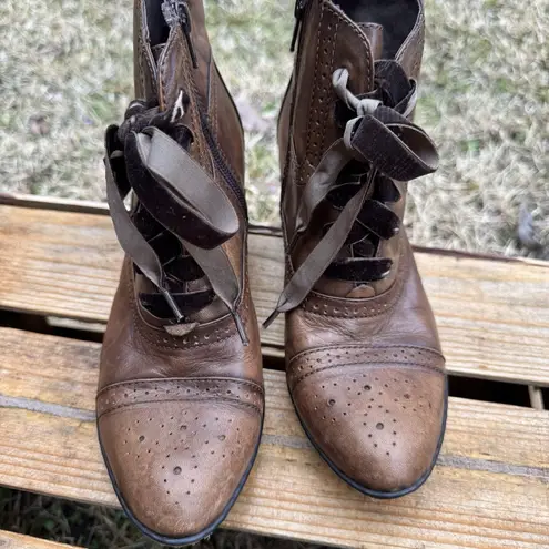 Born W62428 Brown Bittersweet Ankle Leather Boots US Size 6.5