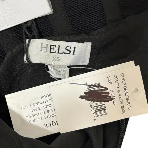 HELSI $550 Black 3D applique Gisele Strapless Formal Gown XS