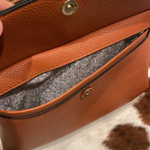 Light brown vegan leather crossbody purse