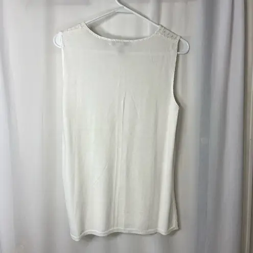 Alfani Vintage women’s cream knit tie neck sleeveless soft sweater vest top XL