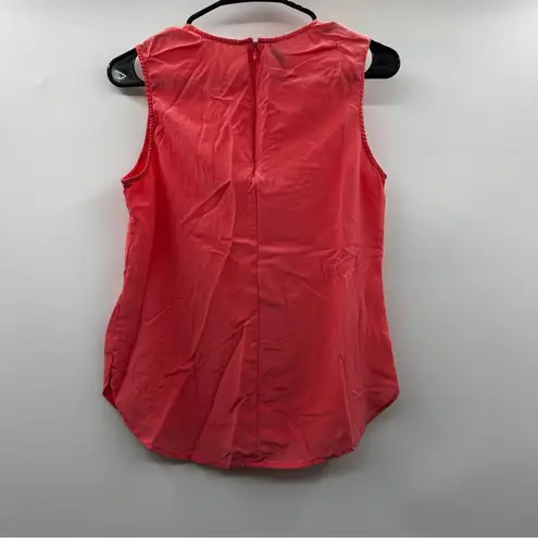 Equipment Femme 100% Silk Coral Prink Sleeveless Top Size XS