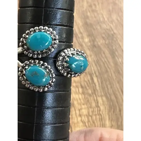 925 Sterling Silver Turquoise Ring Size 9