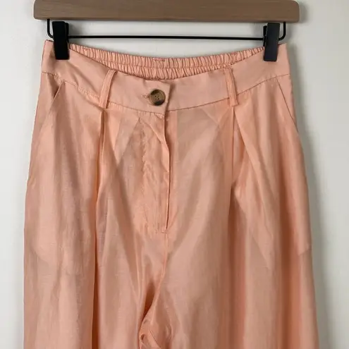 House of Harlow Wide Leg Satin Pants Trousers Peach Women’s Size Small Flowy Pink
