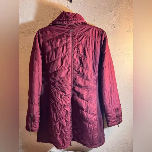 prAna Burgundy Puffer Coat Jacket M