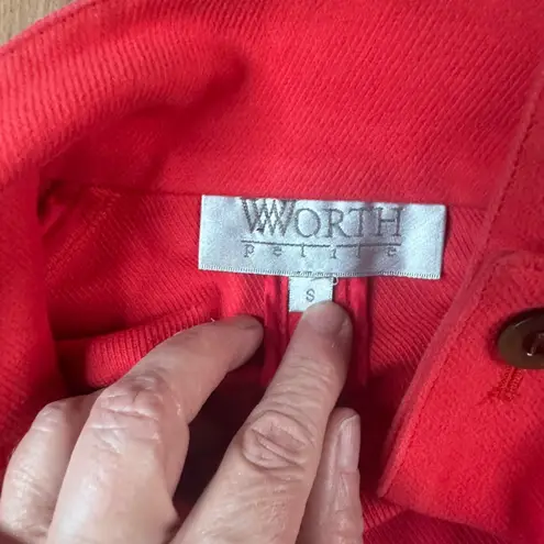 Worth Petite Coral Cotton Blend Button Front Jacket Women’s Small USA Made Orange Size undefined