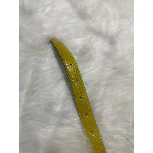 Rayman/Ridless Yellow Snake Print Leather Belt M Made In Thailand Size M