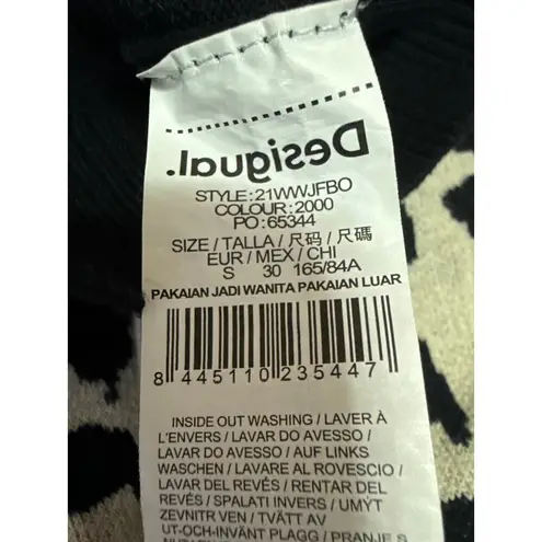 Desigual Carlyn Multicolor Leopard Colorblock Long Sleeve Sweater Top Size S - Image 4