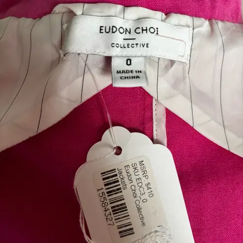 Eudon Choi Collective Oversized Pink Linen Open Blazer w/ Side Cutouts | EUC | 0