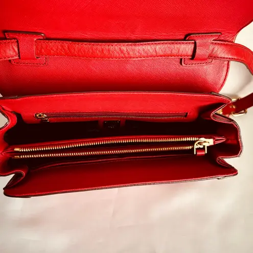 MCM Authentic Red Leather Shoulder crossbody Bag – Made in Korea