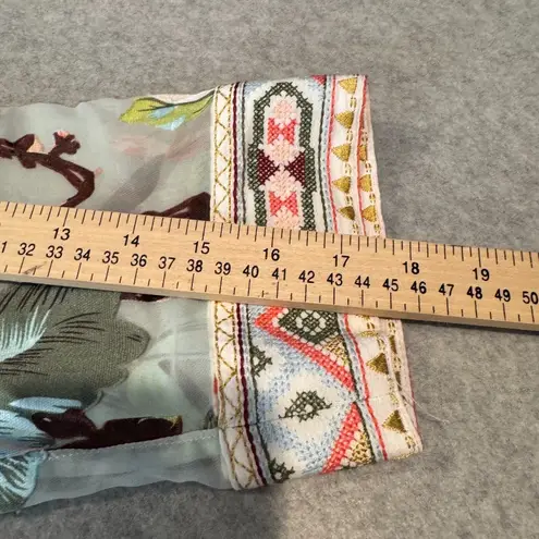 John Mark Kimono Cardigan Womens Small White Embroidered Romantic Boho Resort