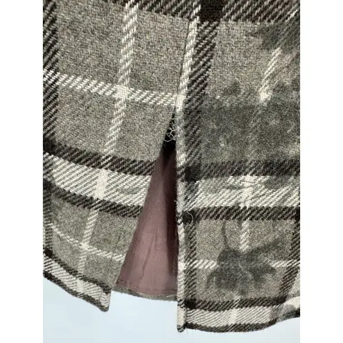 Tailor B Moss Brown Tan Printed Wool Blend Vented Mini Skirt Women's Size 2