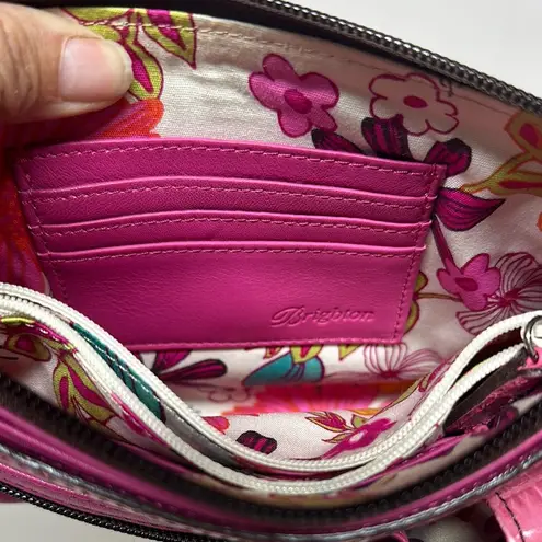 Brighton Beautiful Pink leather crossbody bag with bag charms