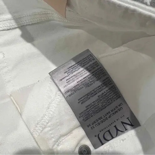 NYDJ White Ella Shorts with Sideseam Slits in Optic White Size 2