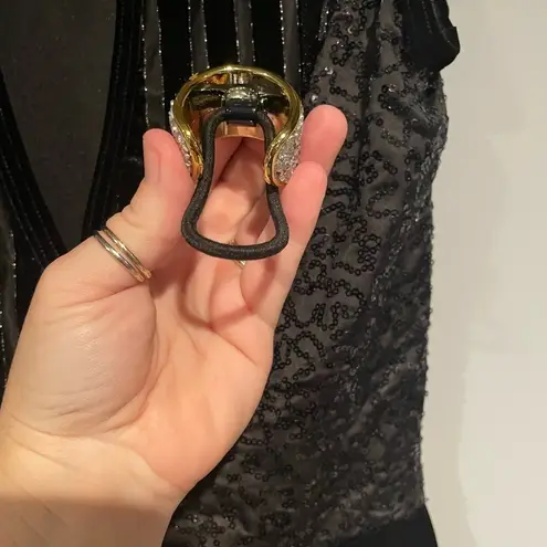 Weissman 13577 Cherry Wine Black Sequin Mock Neck Maxi Dance Dress MA Medium