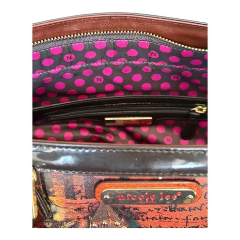 Nicole Lee USA Paris Baroque Print Studded Tote Bag Detachable Shoulder Strap