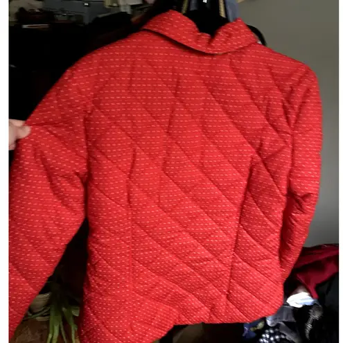 Vintage Sandro Paris Quilted Jacket Red Small Calico French Country Cottagecore