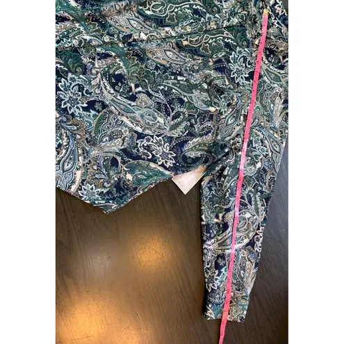 Roz & Ali Roz & Ali Paisley Blouse Tie Front Long Sleeve Button Down Top 3X Office Church