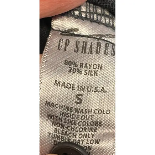 CP Shades Regina Velvet Dress Women Size Small Black Silk Blend Shirt Tab FLAW