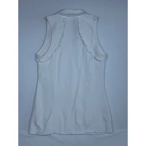 Lilly Pulitzer  Martin's UFP 50 Luxletic White tank top Polo Tennis Golf Shirt SM