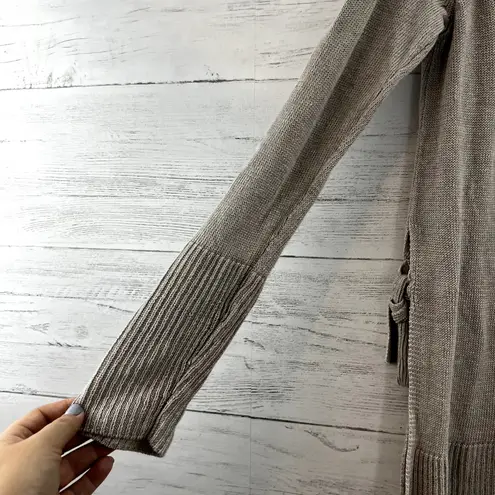 Raffi Linen Knit Tie Side Pullover Sweater Size M Gray Size M