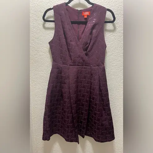 Kirna Zabete Target Purple Jacquard Plunge V Neck Cocktail Dress A