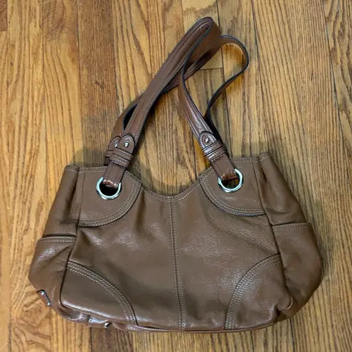 TIgnanello Leather Shoulder Bag Caramel Brown Purse