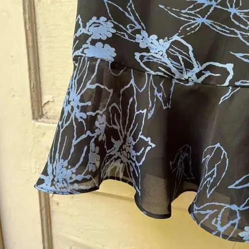 Casual Corner Annex Petite Navy blue Periwinkle A Line trumpet Skirt Size 6