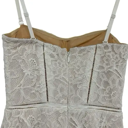 Jonathan Simkhai Ivory Lace Bustier Midi Dress XS Bridal Shower Rehearsal Guest White