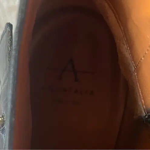 Aquatalia Black Leather and Suede Heeled Ankle Booties Size 8