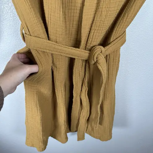 Parachute Womens Small Mustard Yellow Cotton Muslin Gauze Cloud Robe