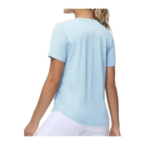 All In Motion  Light Blue V-Neck Short Sleeve Athletic T-Shirt M