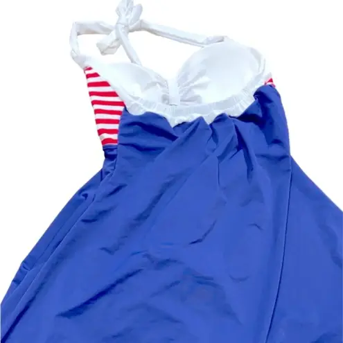 None Navy blue & red stripe nautical halter bathing suit cosplay outfit new with tags