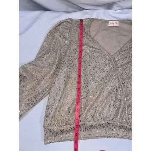 Hailey & Co. Sparkly Gold Blouse Size Medium