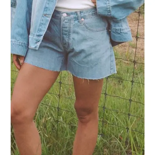 PARKE New Denim Shorts Light Wash Baggy Cut Offs Size 28 TikTok Famous