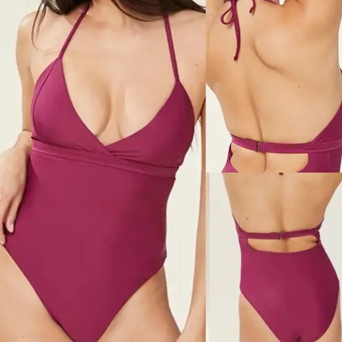 ANDIE  Swim Plum Purple Lagos Low Cut One Piece Swimsuit Sz S NWT