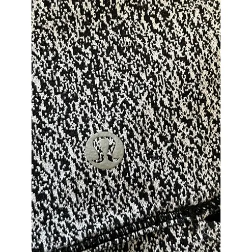 Lululemon Rush Hour 1/2 Zip Luon Spray Jacquard White Black Pullover size 8 Run