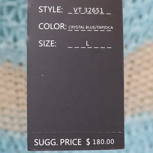 Vertigo Paris Vertigo Blue & Cream Striped Knit Tunic Sweater Size L